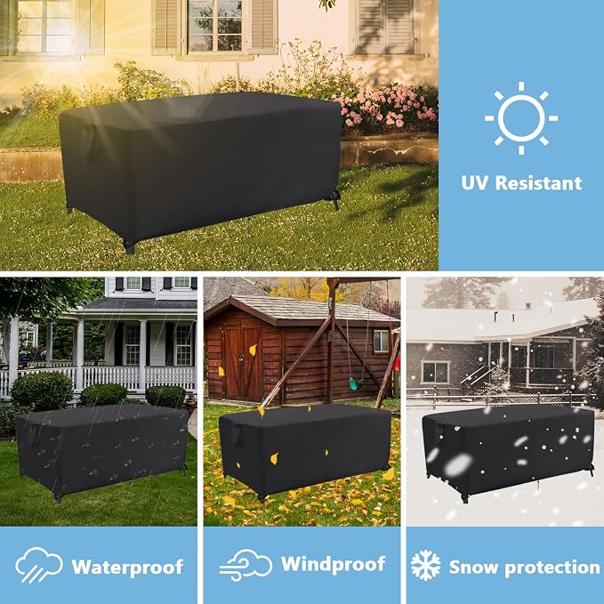 Patio Furniture Set Covers, 68 Inch Rectangle Outdoor Dining Table Cover - Image 6
