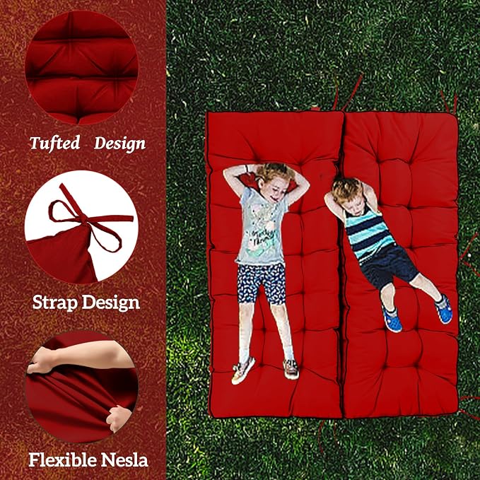 Outside Benches Cushion with Backrest, Thicken Waterproof Swing Cushions 2/3 - Image 4