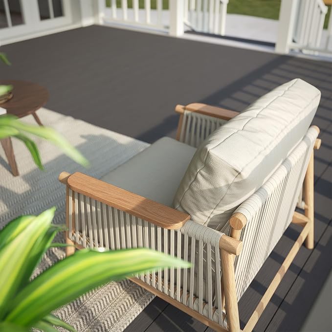 Acanva Modern All-Weather Aluminum Outdoor Patio Sofa - Image 5