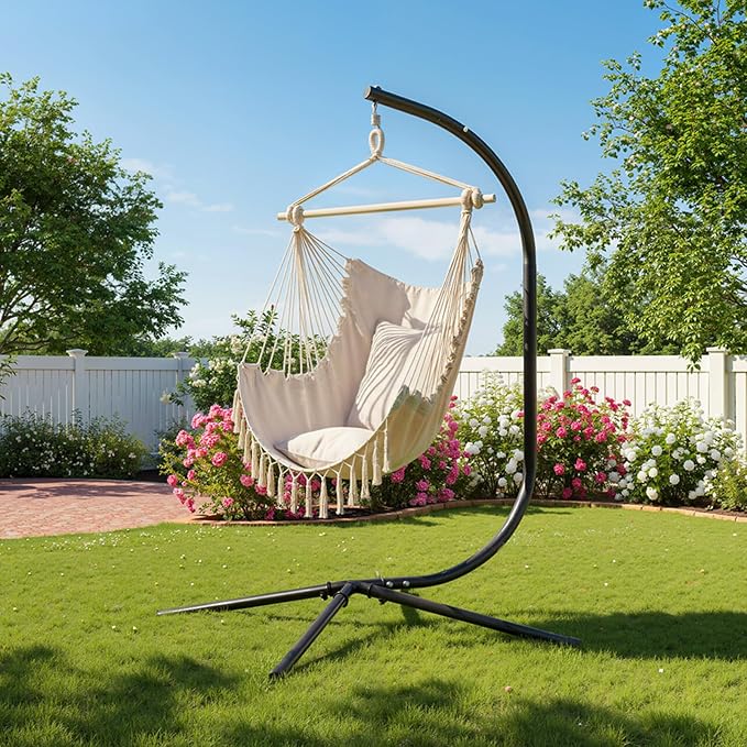 ONCLOUD Hanging Chair Stand Only, Elegant Solid Steel Hammock Chair Stand - Image 7