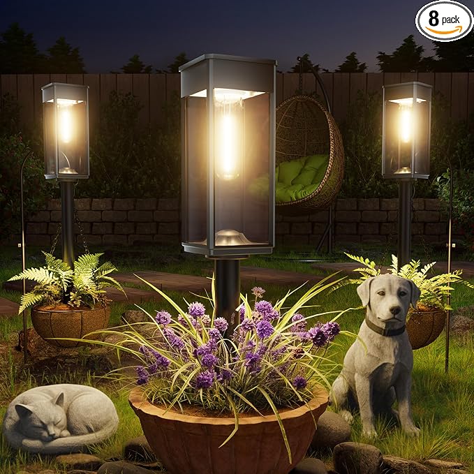 Solar Pathway Lights Outdoor, 8 Pack Bright Solar Lights Outdoor, Auto On/Off by Professionalproductionofsolarlightsoutdoor%EF%BC%9A%EF%BC%89