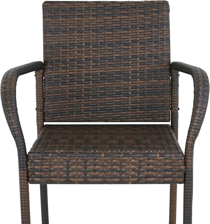 SUPER DEAL Upgraded Wicker Bar Stool Chairs Outdoor Backyard Rattan Chair - Image 7