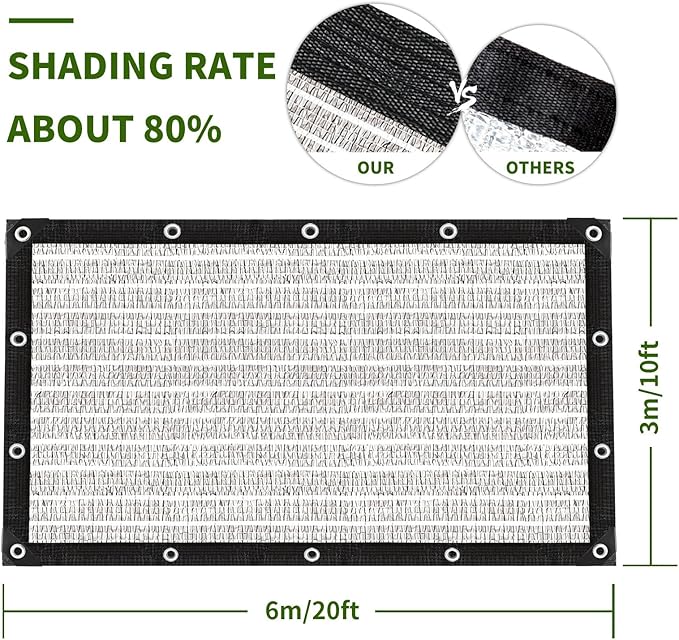 Aluminum-Shade Cloth 10x20', Reflective 80% Aluminum Shade Cloth-for Car Garden - Image 2