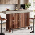 Tribesigns 63-Inch Large Home Bar Unit, 2-Tier Mini Bar Table, Height Pub Table by Tribesigns