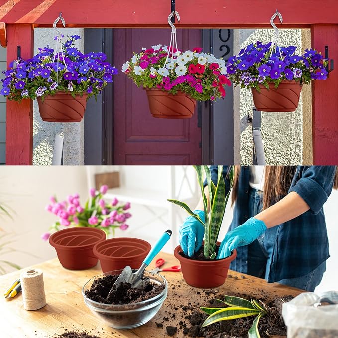 Tioncy 50 Pcs Plastic Hanging Planter Round Hanging Pot - Image 4
