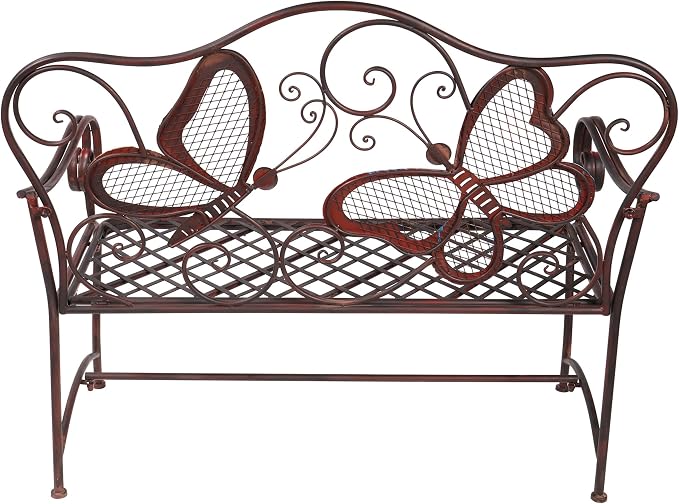 Alpine Corporation 45" x 23" Outdoor 2-Person Butterfly Garden Bench - Image 10
