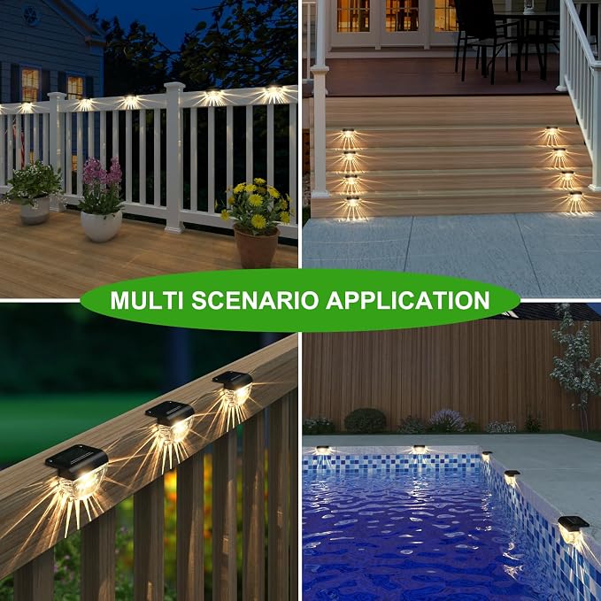 12 Pack Solar Deck Lights Outdoor, Solar Step Lights Waterproof - Image 7