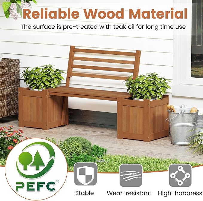 Giantex Set of 2 Outdoor Bench - Image 5