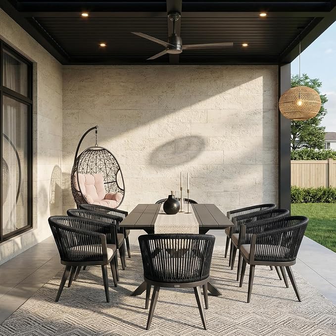 PURPLE LEAF Outdoor Dining Set for 8 All-Weather 9 Pieces Patio Aluminium - Image 2