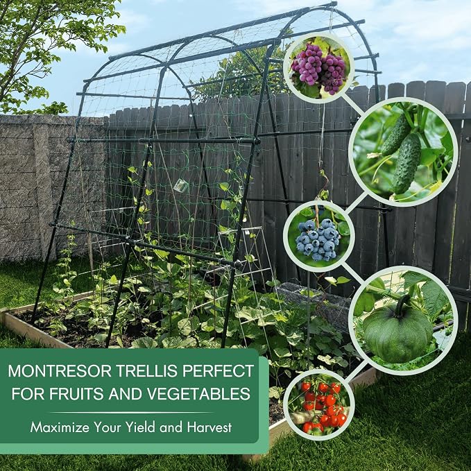 Garden Arch Trellis 7FT Extra Tall Polyethylene-Coated Stainless Steel Garden - Image 2