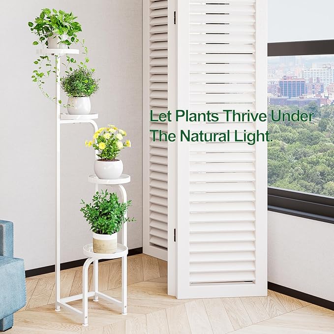 Plant Stand Indoor Outdoor 4 Tier Metal Plant Shelf - Image 6
