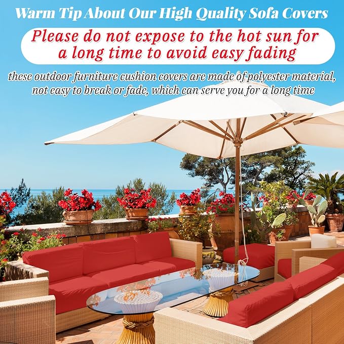 Patelai 11 Pcs Waterproof Patio Cushion Covers - Image 6
