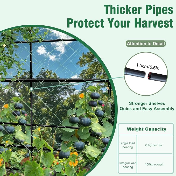 unho Black Iron Garden Arch Trellis - Image 8