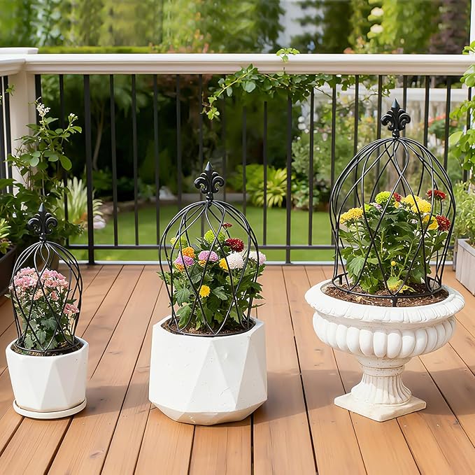 3PCS Metal Obelisk Trellis Set for Climbing Plants - Image 3