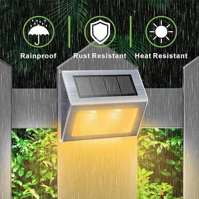 XLUX Solar Lights for Steps Decks Pathway Yard Stairs Fences, LED lamp - Image 6