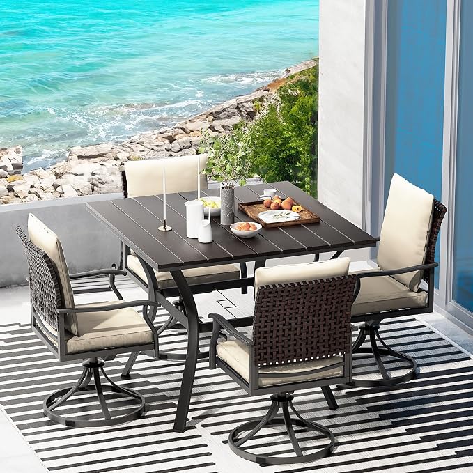 LEVELEVE 5 Piece Outdoor Patio Dining Set by Enjoyyourlife