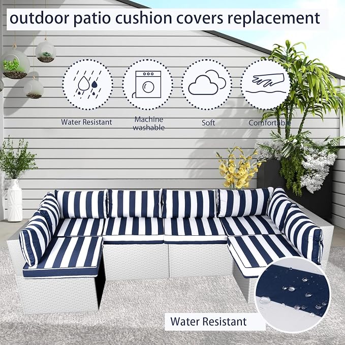 Outdoor Cushion Covers for Patio Furniture, Patio Cushion Covers Replacement - Image 5