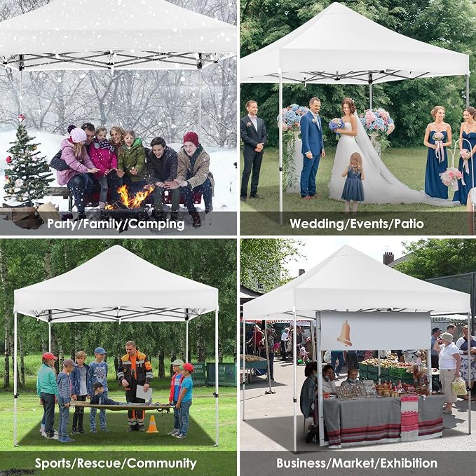 COBIZI 10x10 Pop up Canopy Tent Heavy Duty Without Sidewalls, Easy Set-up - Image 3