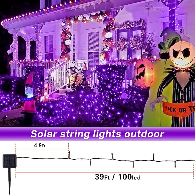 4 Pack Solar String Lights Outdoor, 400 LED Extra-Long 156 FT Solar Lights - Image 7