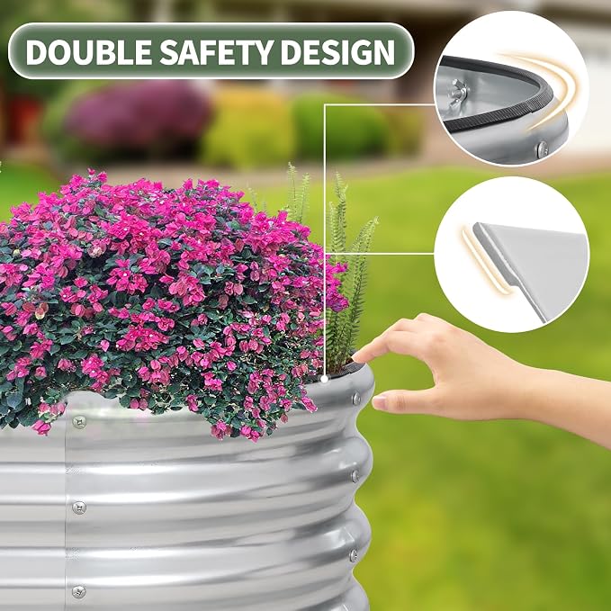 1MORE Galvanized Raised Garden Bed- Planter Garden Boxes Outdoor, Raised Beds - Image 4