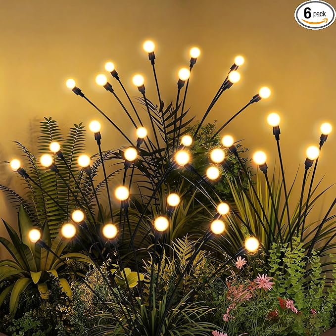 Solar Garden Lights, LED Swaying Solar Lights Outdoor Waterproof, Warm White by PATIOPIA