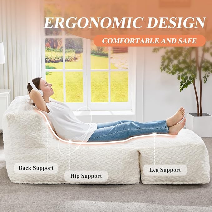 Hobestluk Bean Bag Chair Big Bean Bag Lounger - Image 7
