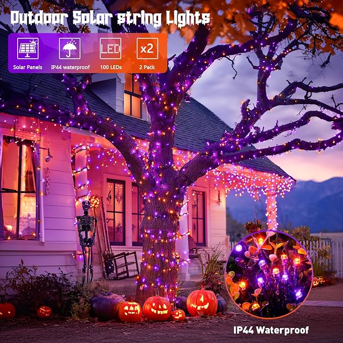 JMEXSUSS 2 Pack Solar String Lights Outdoor Waterproof, Total 66 FT 200 LED - Image 2