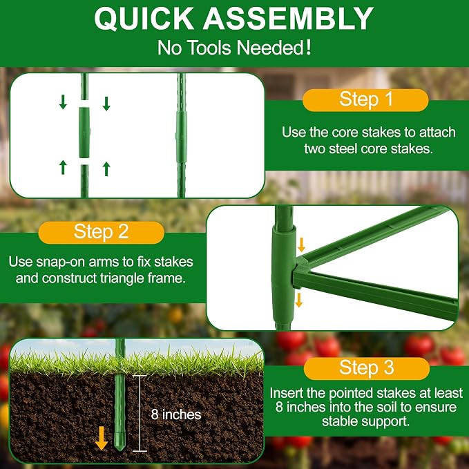 WAENLIR 6-Pack Tomato Cage for Garden, Plant Stakes for Pots, Durable Tomato - Image 7