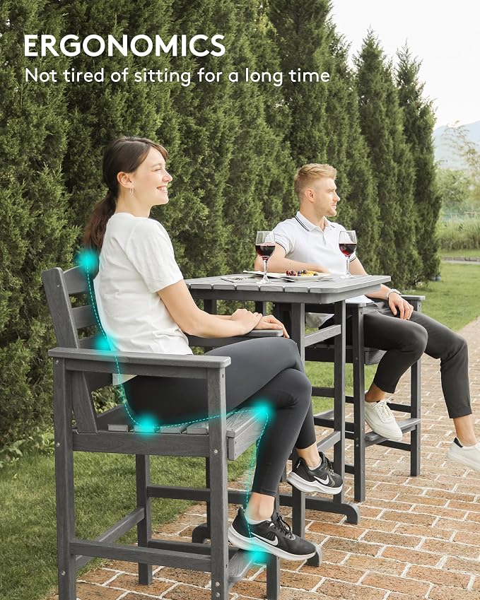 SERWALL 4 Pieces Outdoor Patio Bar Set - Image 6