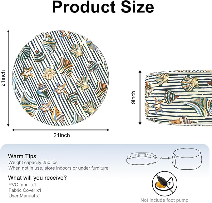 Inflatable Ottoman Stool D21 xH9 - Image 2