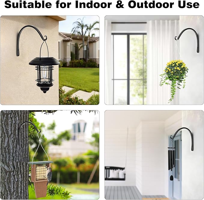 Gtongoko 2 Pack 10 Inch Plant Hangers Outdoor Metal, Plant Hooks - Image 6