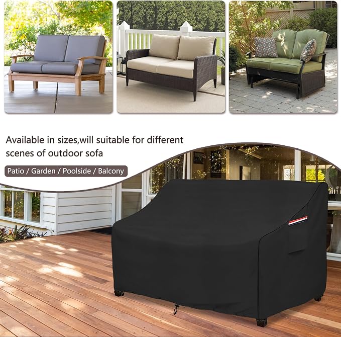 okcool Heavy Duty Patio Sofa Cover, 100% Waterproof 3-Seater Outdoor Sofa Cover - Image 4