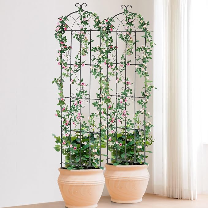 VEVOR Garden Trellis for Climbing Plants, 87 x 20 in, 2 Packs Rustproof Metal - Image 8