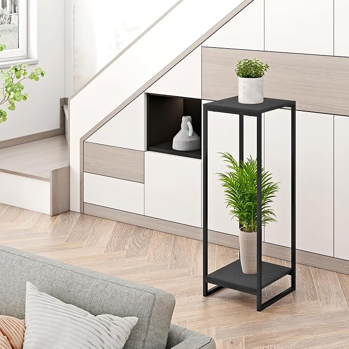34" Tall Plant Stand Indoor, 2-Tier Modern Plant Shelf, Corner Flower Pot - Image 8