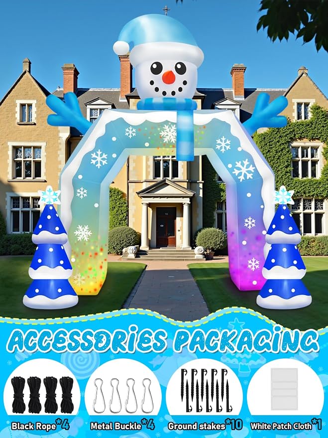 Kalolary 12FT Christmas Inflatable Arch Xmas Inflatable Outdoor Decorations - Image 5