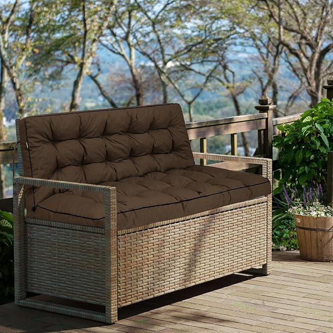 Outside Benches Cushion with Backrest, Thicken Waterproof Swing Cushions 2/3 - Image 7