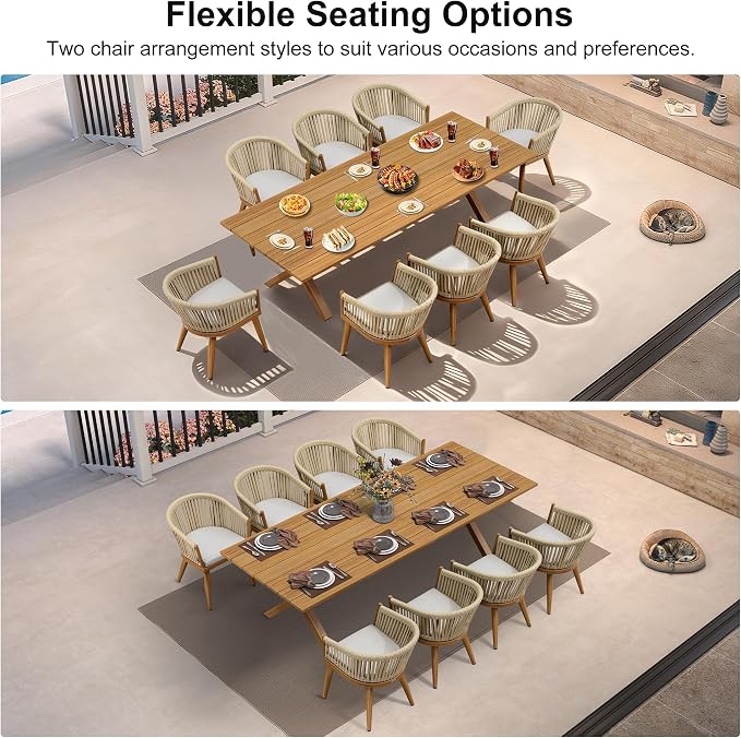 PURPLE LEAF 9 Piece Longer Outdoor Dining Set - Image 5