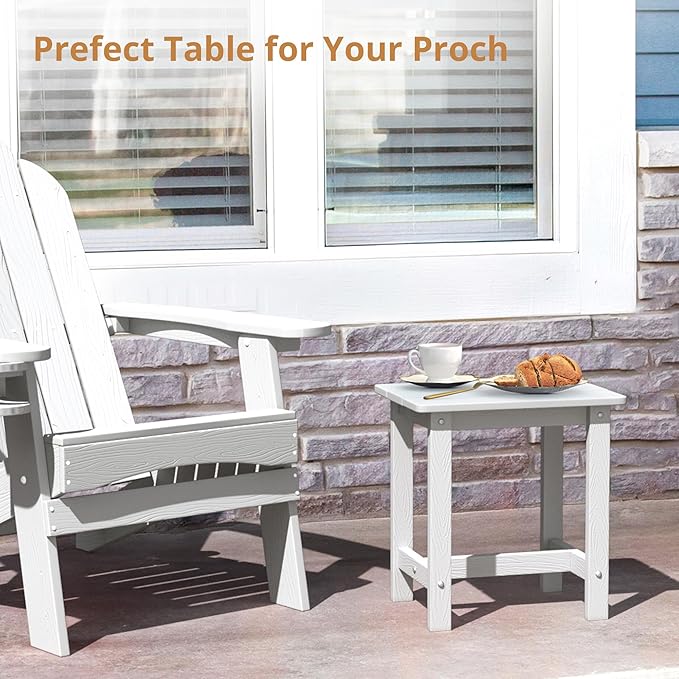 LUE BONA Outdoor Side Table Set of 2, HDPS Small Outdoor Table, Adirondack Side - Image 5