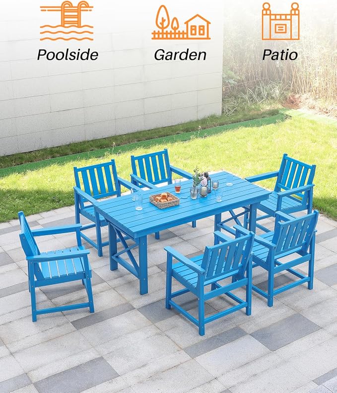 HDPE Patio Dining Set, 5-Piece Outdoor Table and Chairs - Image 7
