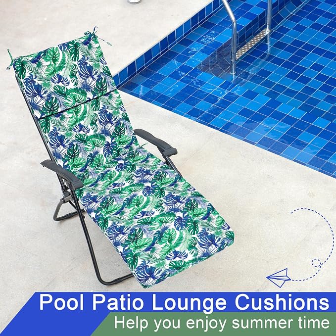 2 Pcs Indoor Outdoor Chaise Lounge Cushions 72 x 22 Inches Sponge Bench Outdoor - Image 7