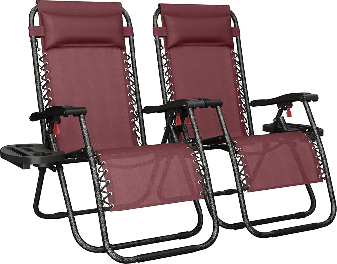 Yaheetech Zero Gravity Recliners Outdoor Adjustable Folding Reclining Lounge by Yaheetech