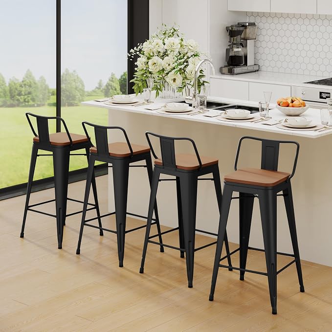 Yongchuang 26" Metal Barstools Set of 2 Counter Bar Stools - Image 7
