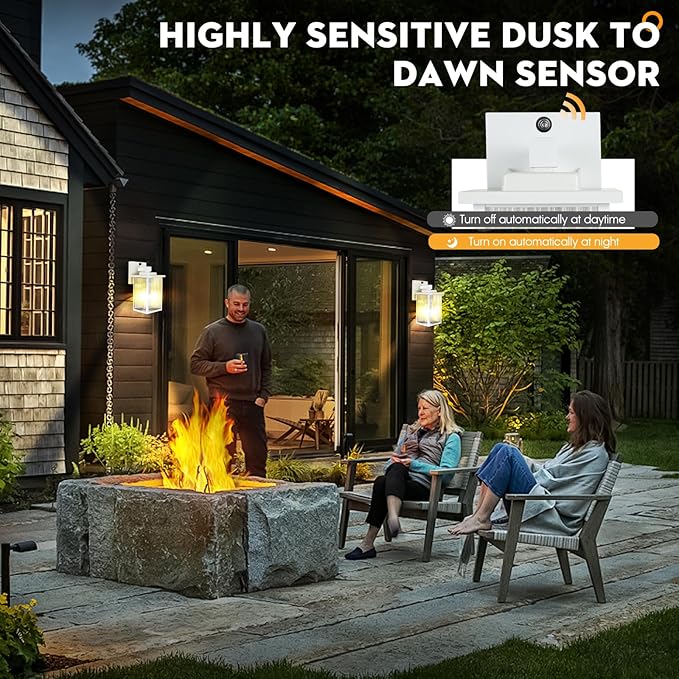 2 Pack Dusk to Dawn Outdoor Lighting, IP65 Waterproof Outdoor Porch Light - Image 7