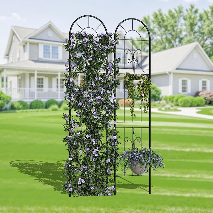 Garvee 55"x11" Metal Garden Trellis Panel, Vegetables, Indoor & Outdoor - Image 2