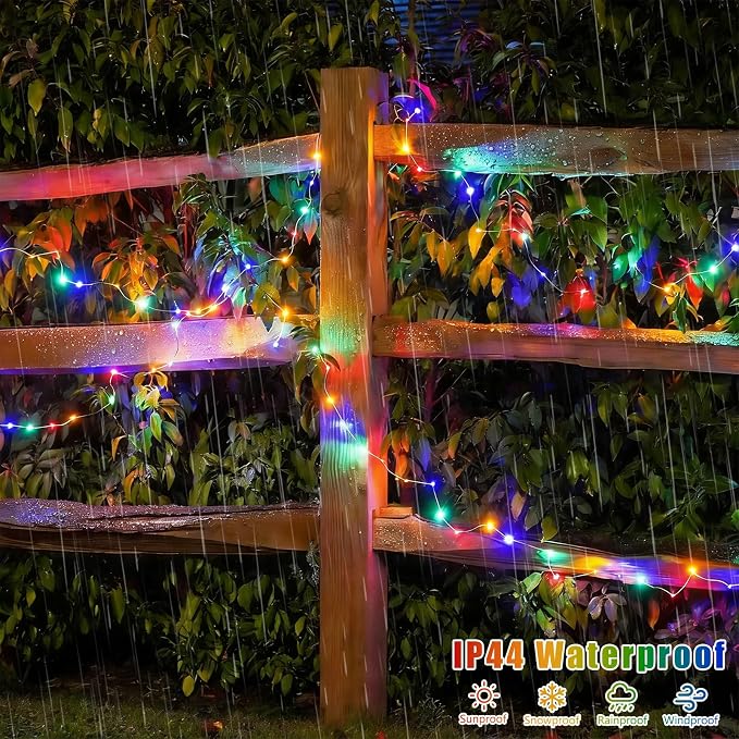QITONG 4 Pack Solar Fairy Lights, Each 33ft 100 LED Multicolor Christmas String - Image 5