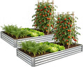Galvanized Raised Garden Bed, Outdoor Planter Box Metal Patio Kit Planting Bed by Anmiro