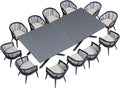 PURPLE LEAF Outdoor Dining Set for 12 All-Weather 14 Pieces Patio Aluminium by PURPLELEAF