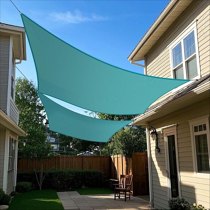 Sun Shade Sail 8'x8' Rectangle Shade Canopy Patio Cover UV Block Shade Cloth - Image 9