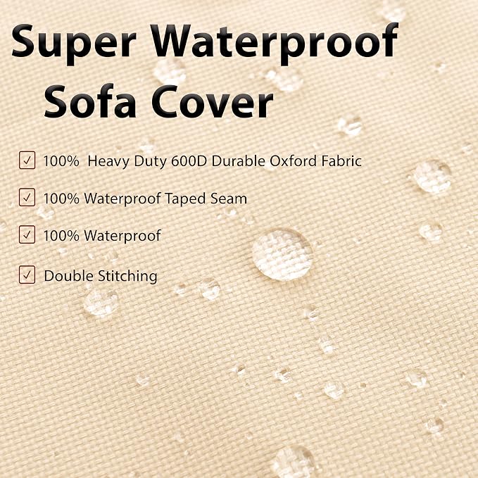 Outdoor Sectional Cover Patio Furniture Covers Waterproof Rip-Stop Anti-UV 600D - Image 6