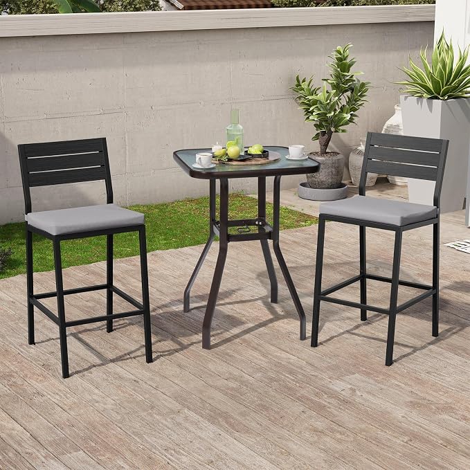 Crestlive Products Outdoor Bar Stools Set of 4, Patio Counter Height Barstools - Image 9